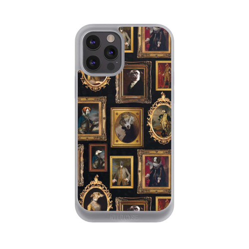 Apple iPhone 12 Pro Max NIVOpure Bilderrahmen Muster Hunde altmodisch mit KI