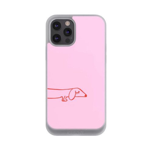 Apple iPhone 12 Pro Max NIVOpure Dachshund Illustration Pink
