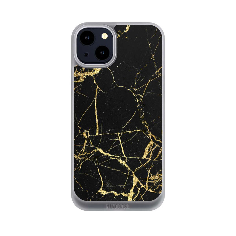 iPhone 14 Plus NIVOpure Schwarzgoldener Marmor-Look