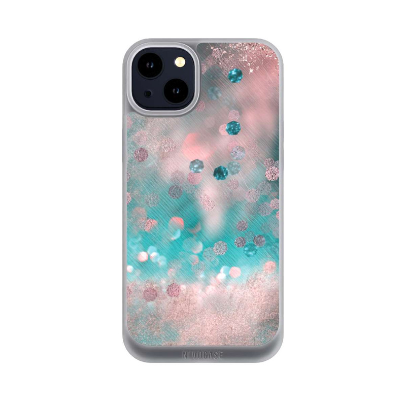 iPhone 14 Plus NIVOpure Türkis-glamouröser Glitzerlook