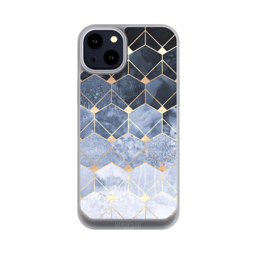 Apple iPhone 14 Plus NIVOpure Blaue Sechsecke und Diamanten Golddruck