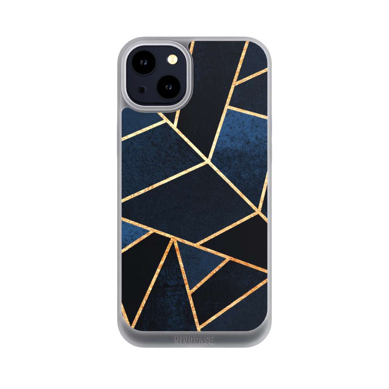 iPhone 14 Plus NIVOpure Navy Stein Golddruck