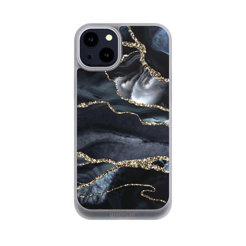 Apple iPhone 14 Plus NIVOpure Dunkler Marmor Gold Glitzerlook
