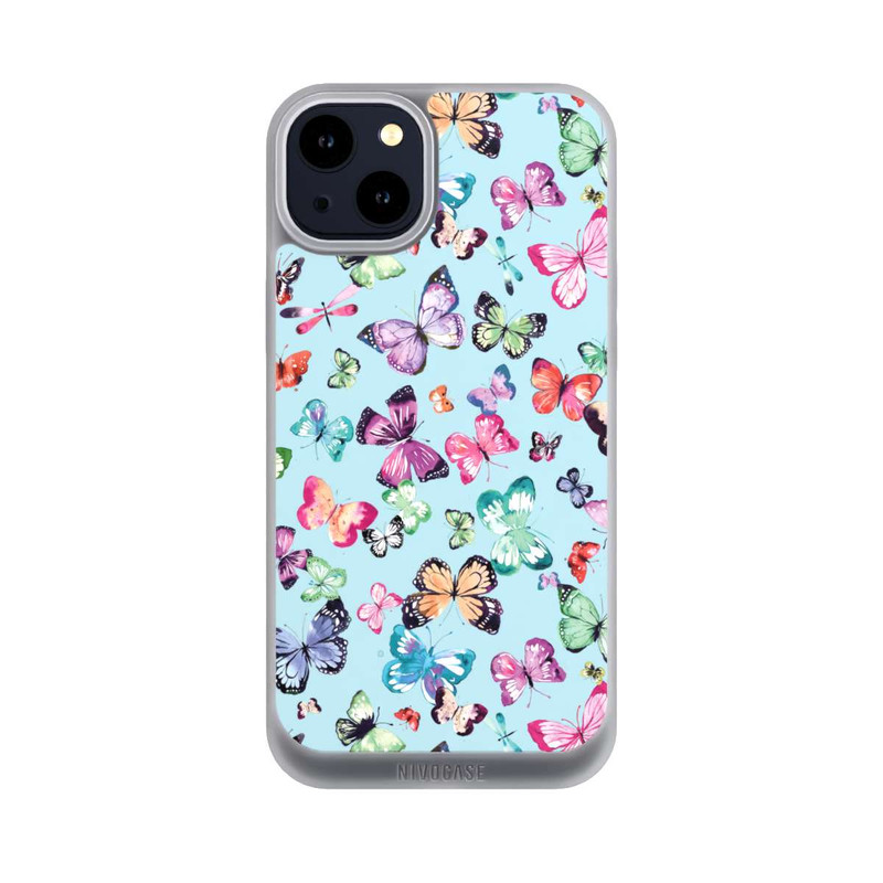 iPhone 14 Plus NIVOpure Butterflies Pink Orange Blue
