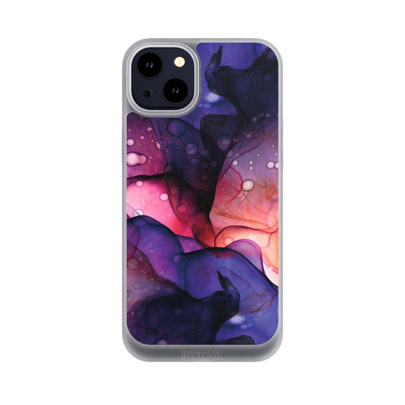 iPhone 14 Plus NIVOpure Flüssige Kunst Lila-Pink