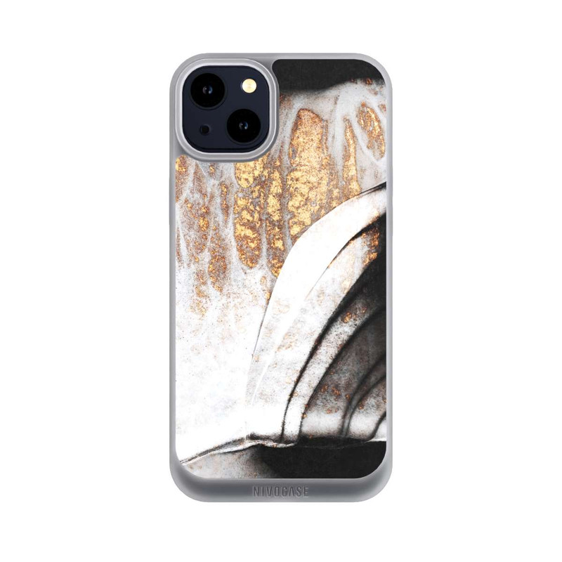 iPhone 14 Plus NIVOpure Schwarze und goldene Adern