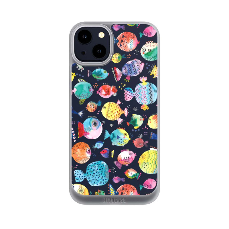 iPhone 14 Plus NIVOpure Strandkugelfische Kinder Marineblau