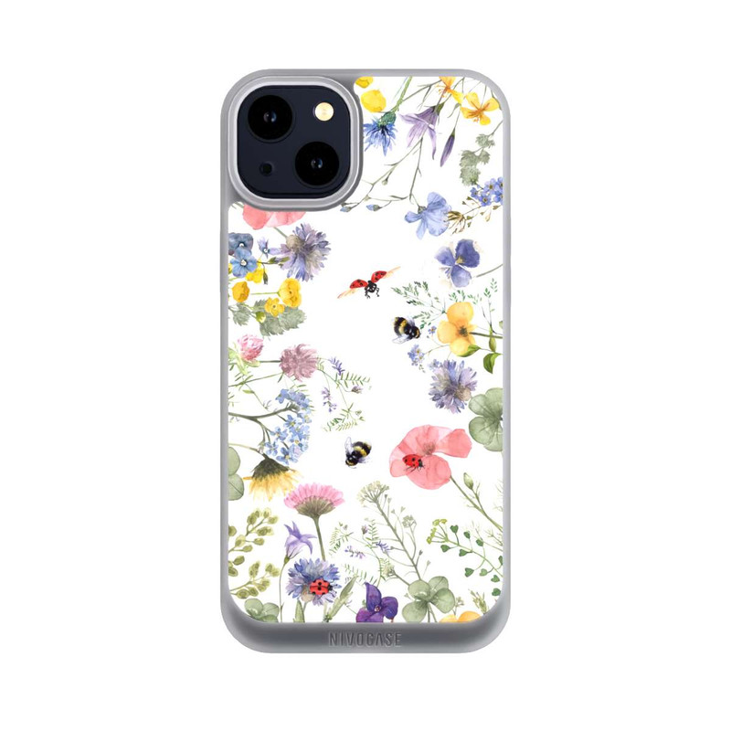 iPhone 14 Plus NIVOpure Bunte Frühlingsblumen und Bienen