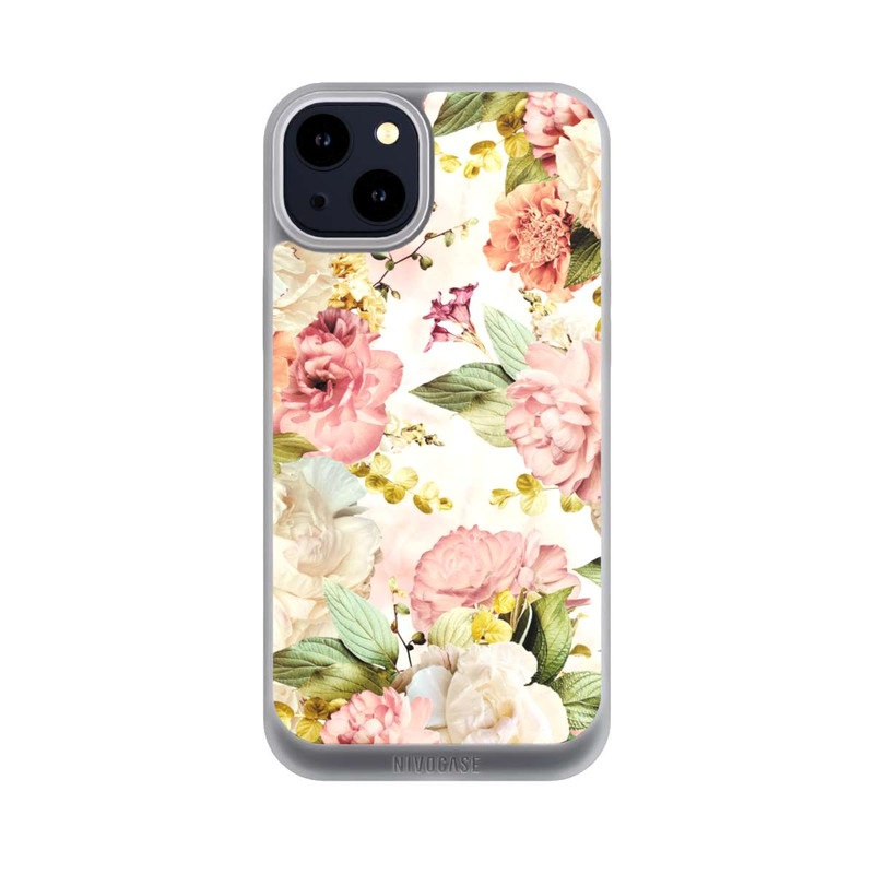 iPhone 14 Plus NIVOpure Flower Frame Peonies beige