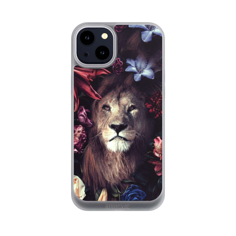 iPhone 14 Plus NIVOpure Löwe Blumenrahmen