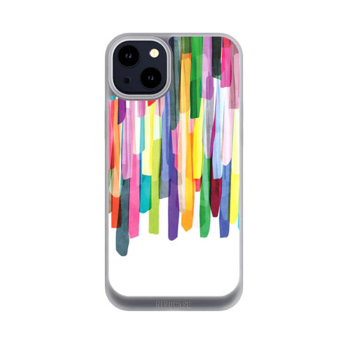 Apple iPhone 14 Plus NIVOpure Bunte Streifen Weißer Hintergrund