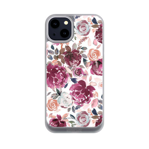 Apple iPhone 14 Plus NIVOpure Herbstpfingstrosen und Rosen in Rosa