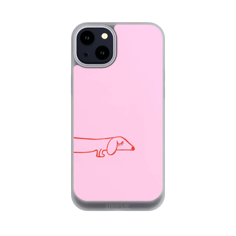 iPhone 14 Plus NIVOpure Dachshund Illustration Pink