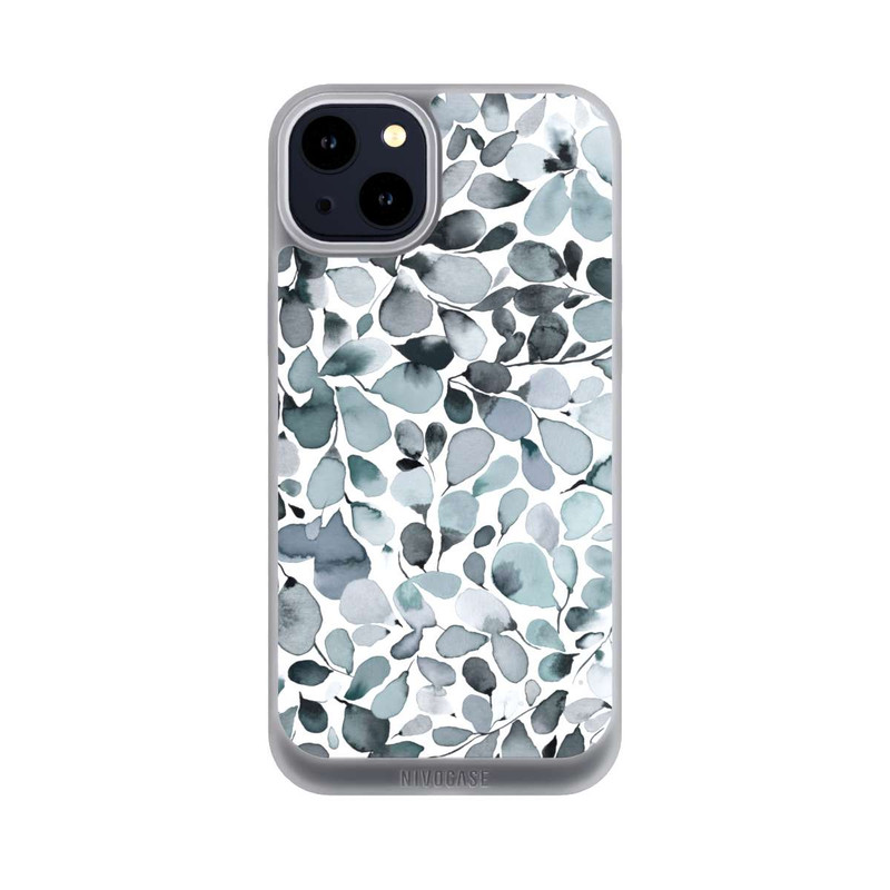 iPhone 14 Plus NIVOpure Eukalyptus Aquarell Blätter Grau