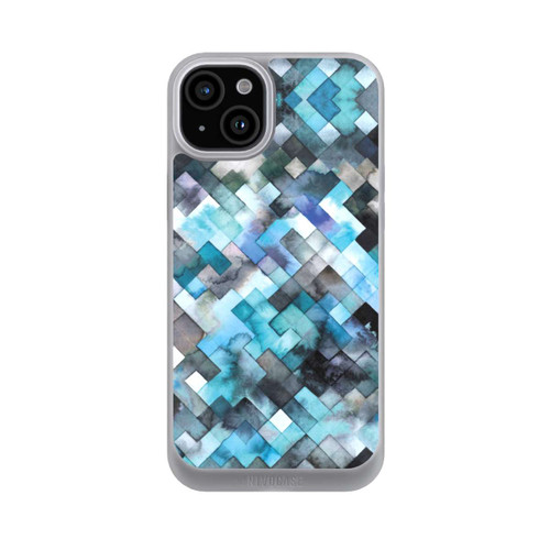 Apple iPhone 15 Plus NIVOpure stimmungsvolles geometrisches Muster blau