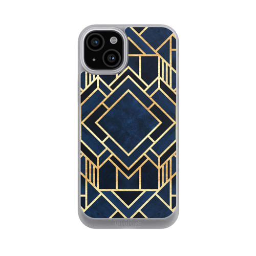 Apple iPhone 15 Plus NIVOpure Kunst Deko Blau Golddruck
