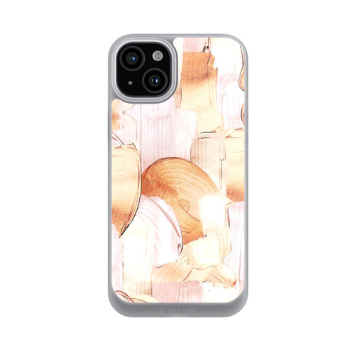 Apple iPhone 15 Plus NIVOpure Weiß/Gold Pinsel Muster
