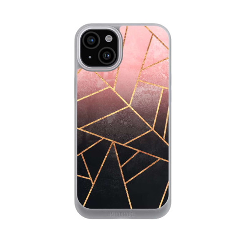 Apple iPhone 15 Plus NIVOpure Pinker und Schwarzer Stein Gold Druck