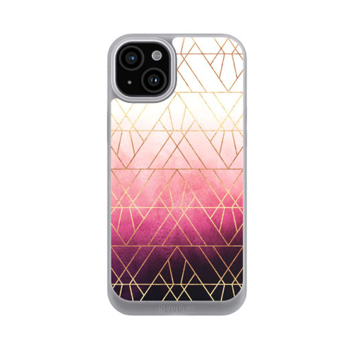 Apple iPhone 15 Plus NIVOpure Pink Ombre Dreiecke Golddruck