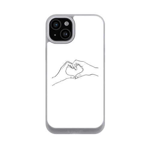 Apple iPhone 15 Plus NIVOpure Herz Hände Line Art
