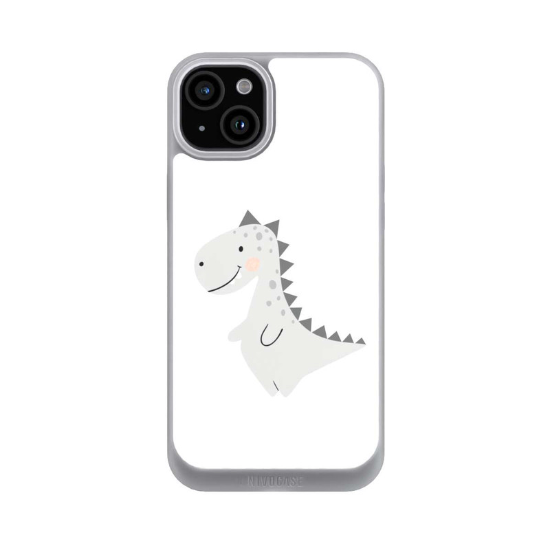 iPhone 15 Plus NIVOpure Grauer Dino