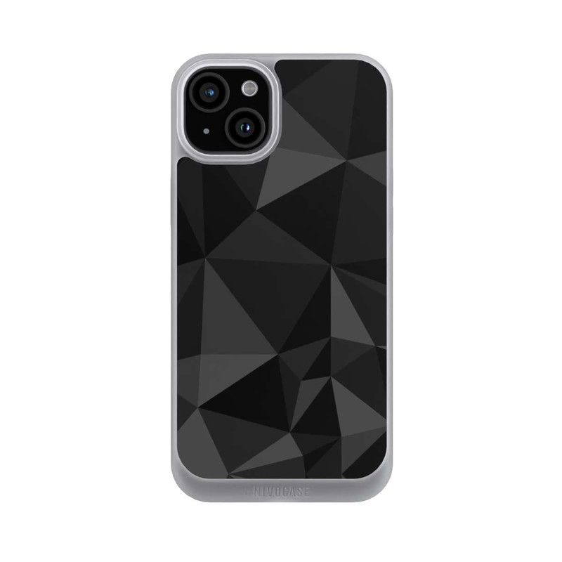 iPhone 15 Plus NIVOpure Polygonmuster schwarz
