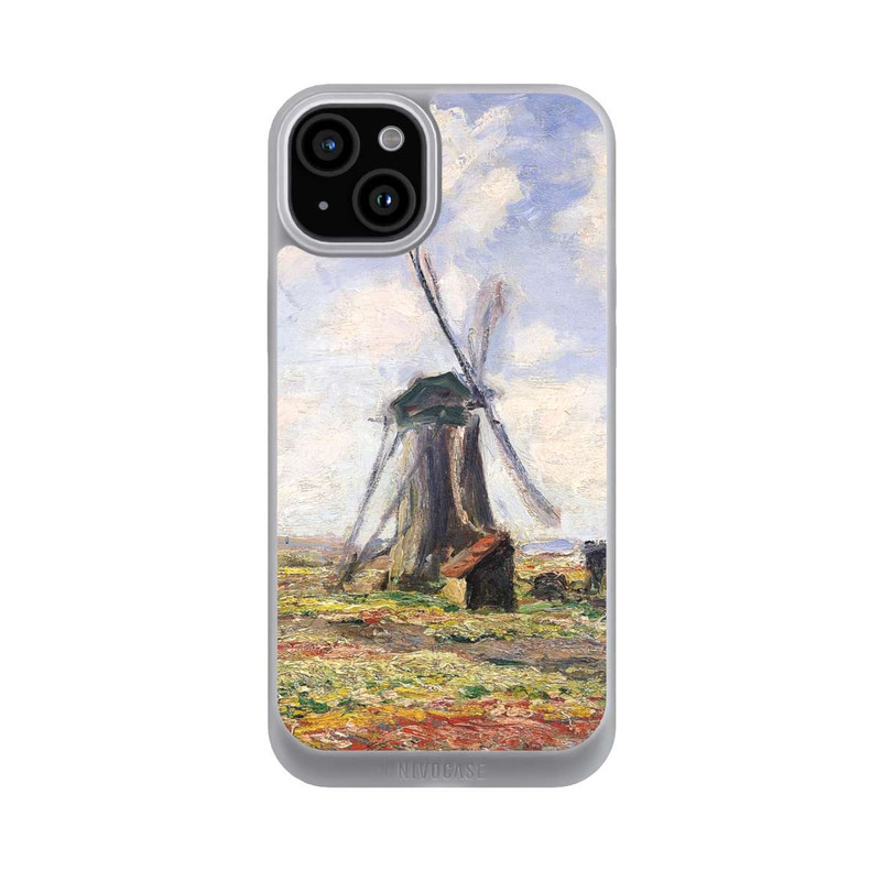 iPhone 15 Plus NIVOpure Tulpenfelder mit der Rijnsburger Windmühle von Claude Monet