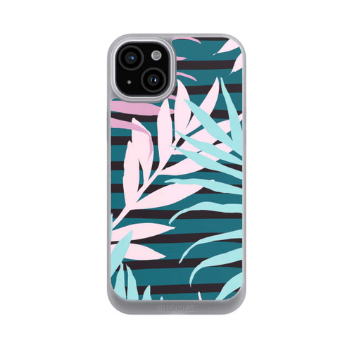 Apple iPhone 15 Plus NIVOpure Pastell-Dschungelblätter rosa blaugrün