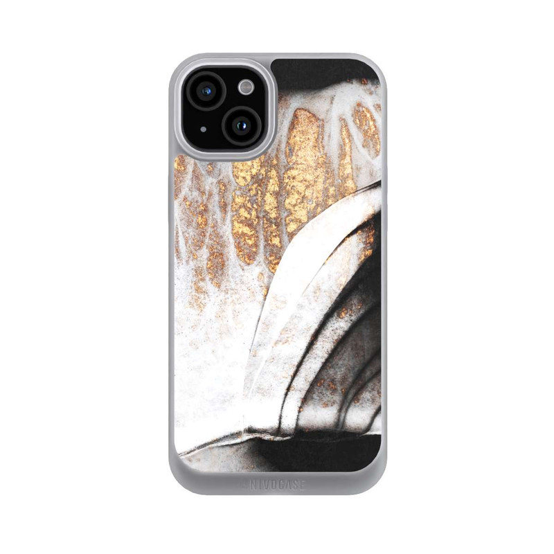 iPhone 15 Plus NIVOpure Schwarze und goldene Adern