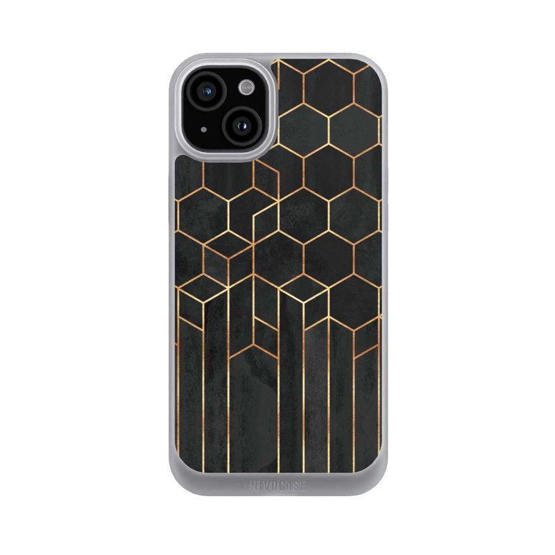iPhone 15 Plus NIVOpure Schwarze Sechsecke