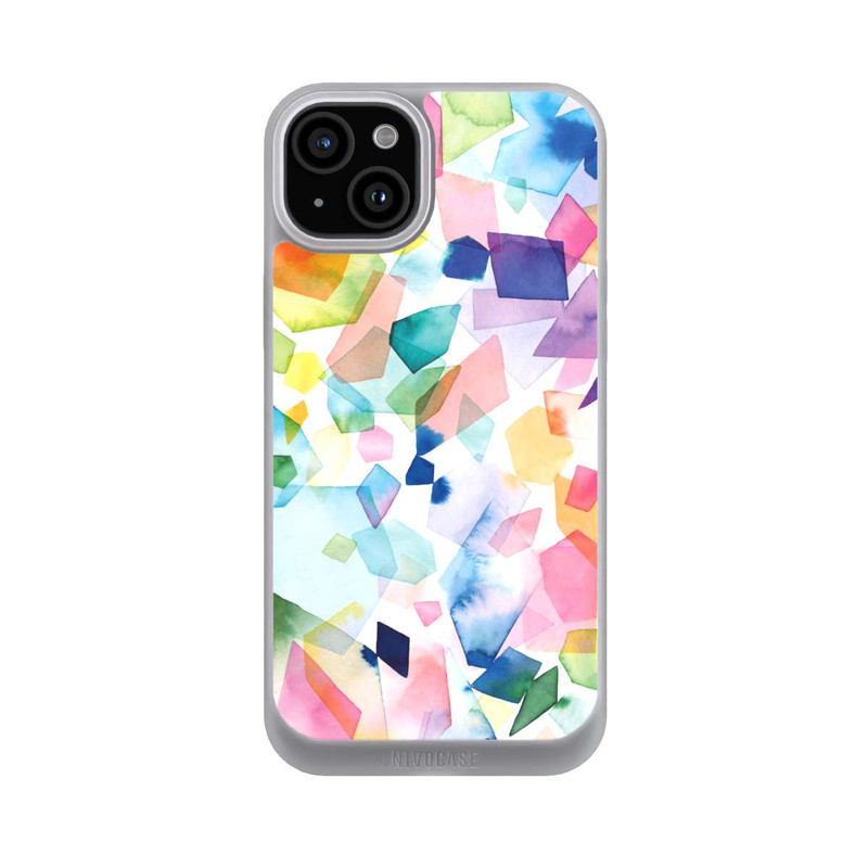 iPhone 15 Plus NIVOpure Bunte Aquarelledelsteine ​​und Diamanten