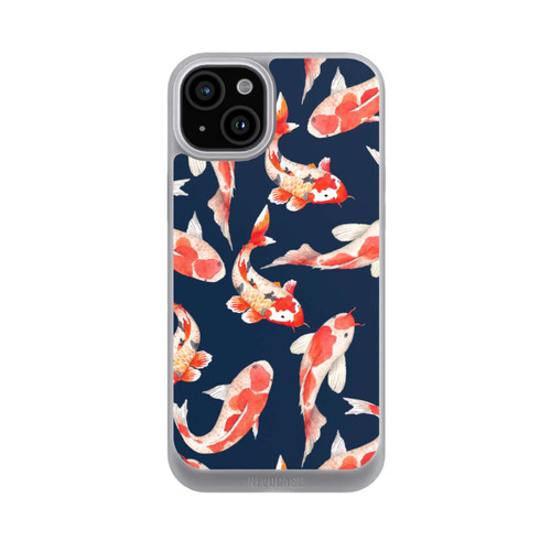 Apple iPhone 15 Plus NIVOpure Koi auf blauem Hintergrund