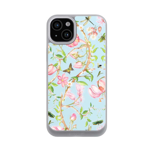 Apple iPhone 15 Plus NIVOpure Vintage botanische Blumen in blau