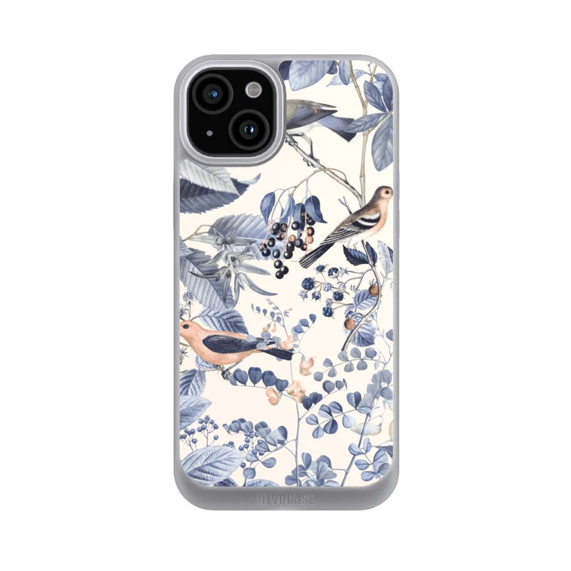 iPhone 15 Plus NIVOpure Vögel und Beeren in Beige