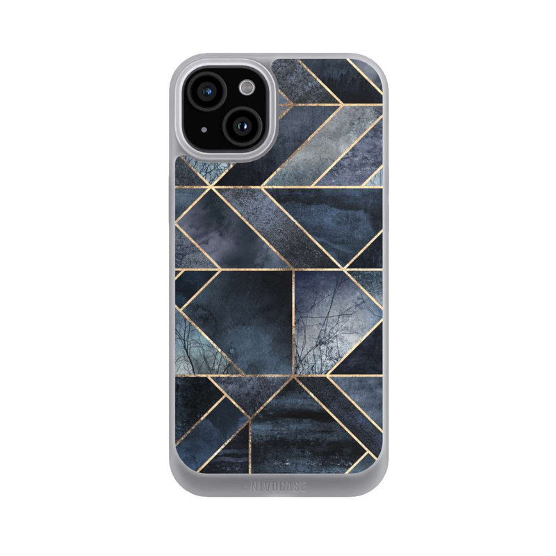 iPhone 15 Plus NIVOpure Abstraktes Natur-Dunkelblau