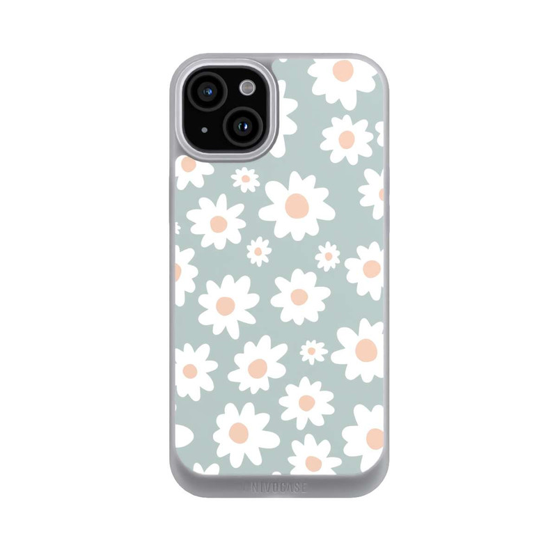 iPhone 15 Plus NIVOpure Gänseblümchen Muster grün