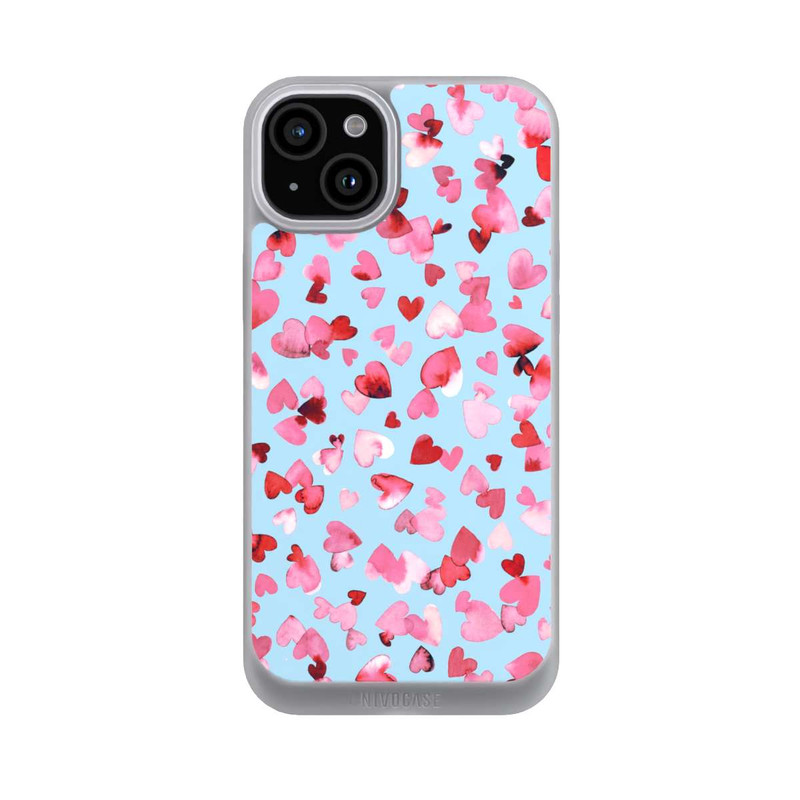 iPhone 15 Plus NIVOpure Valentinstagsherzen in rosa blau