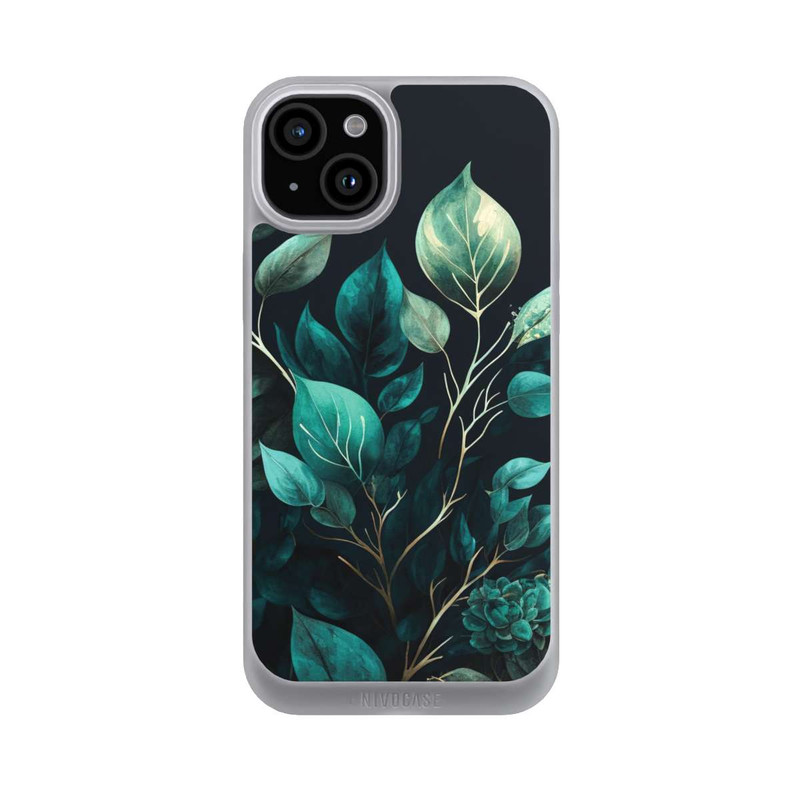 iPhone 15 Plus NIVOpure Eukalyptus dunkler Hintergrund