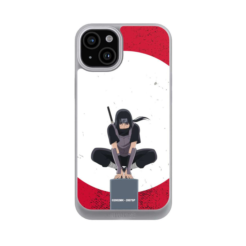 iPhone 15 Plus NIVOpure Itachi Uchiha Symbol Roter Hintergrund