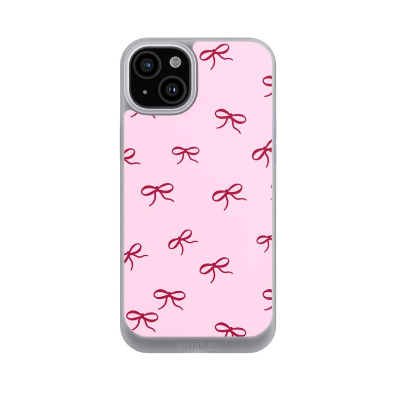 iPhone 15 Plus NIVOpure Schleifen Muster Rot Pink