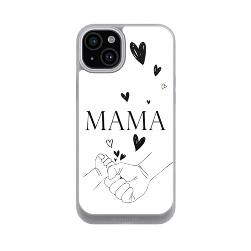 Apple iPhone 15 Plus NIVOpure Muttertag Line Art Hände Schwarz Weiß