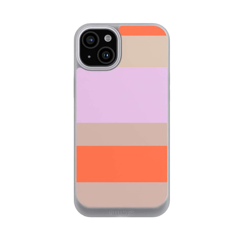 iPhone 15 Plus NIVOpure Moca Lila Orange Stripes