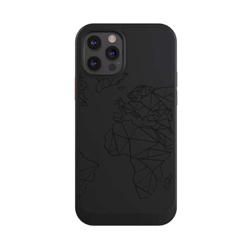 Apple iPhone 12 Pro NIVOcore Polygon Weltkarte Schwarz ohne Hintergrund