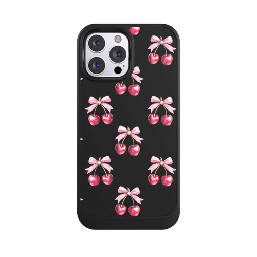 Apple iPhone 13 Pro Max NIVOcore Motif Nœud Cerise transparent avec IA