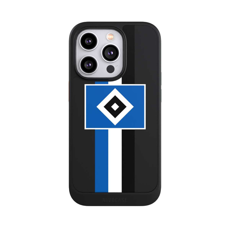 iPhone 14 Pro NIVOcore HSV Streifen - Blau-Weiß-Schwarz - ohne Hintergrund