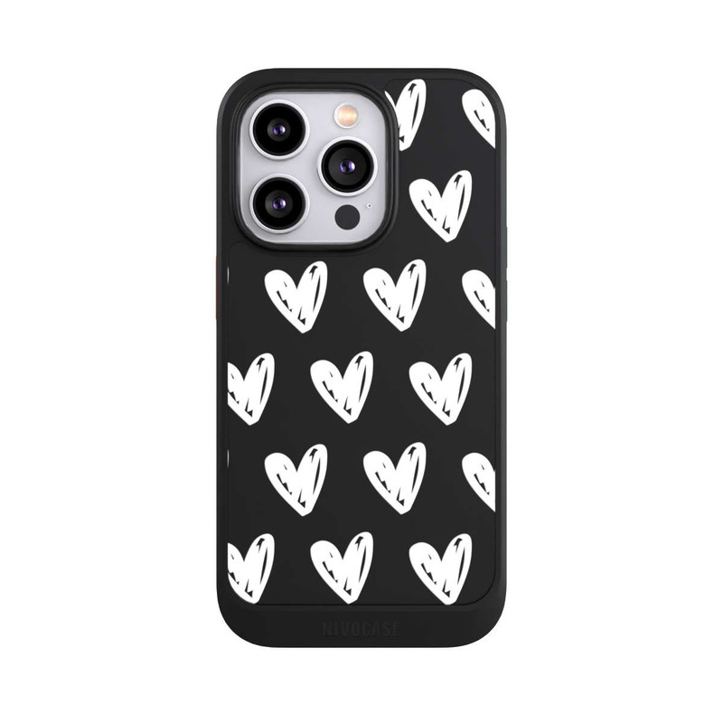 iPhone 14 Pro NIVOcore White Hearts transparent