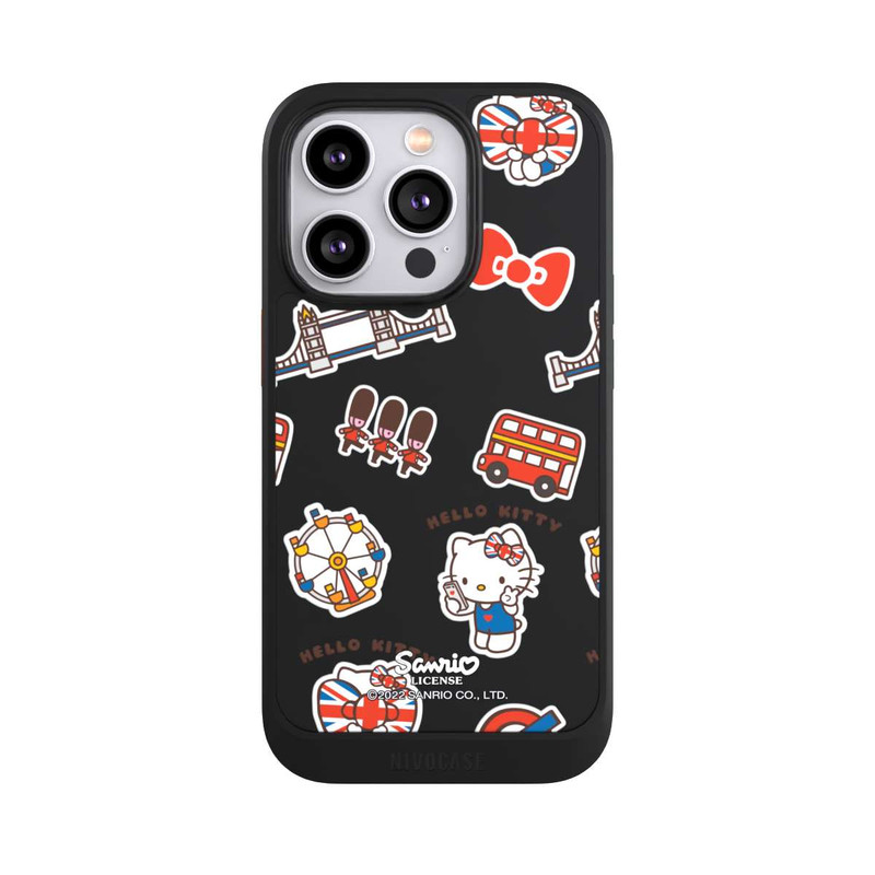 iPhone 14 Pro NIVOcore Hello Kitty Londoner Abzeichen Transparent