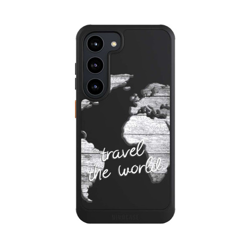 Samsung Galaxy S23 NIVOcore Weltkarte Holz ohne Hintergrund