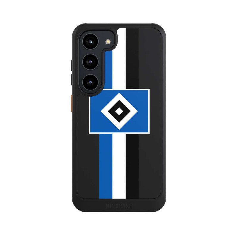Galaxy S23 NIVOcore HSV Streifen - Blau-Weiß-Schwarz - ohne Hintergrund