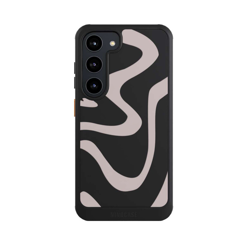 Galaxy S23 NIVOcore Trendy Lines Brown Transparent